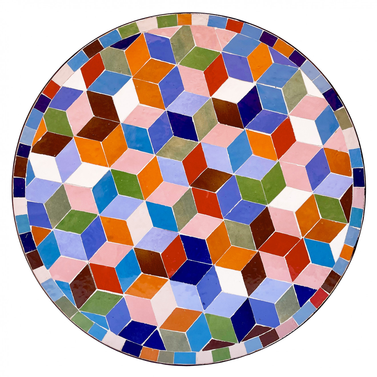 Gartentisch Mosaik Multifarbig Ø60 cm Rund
