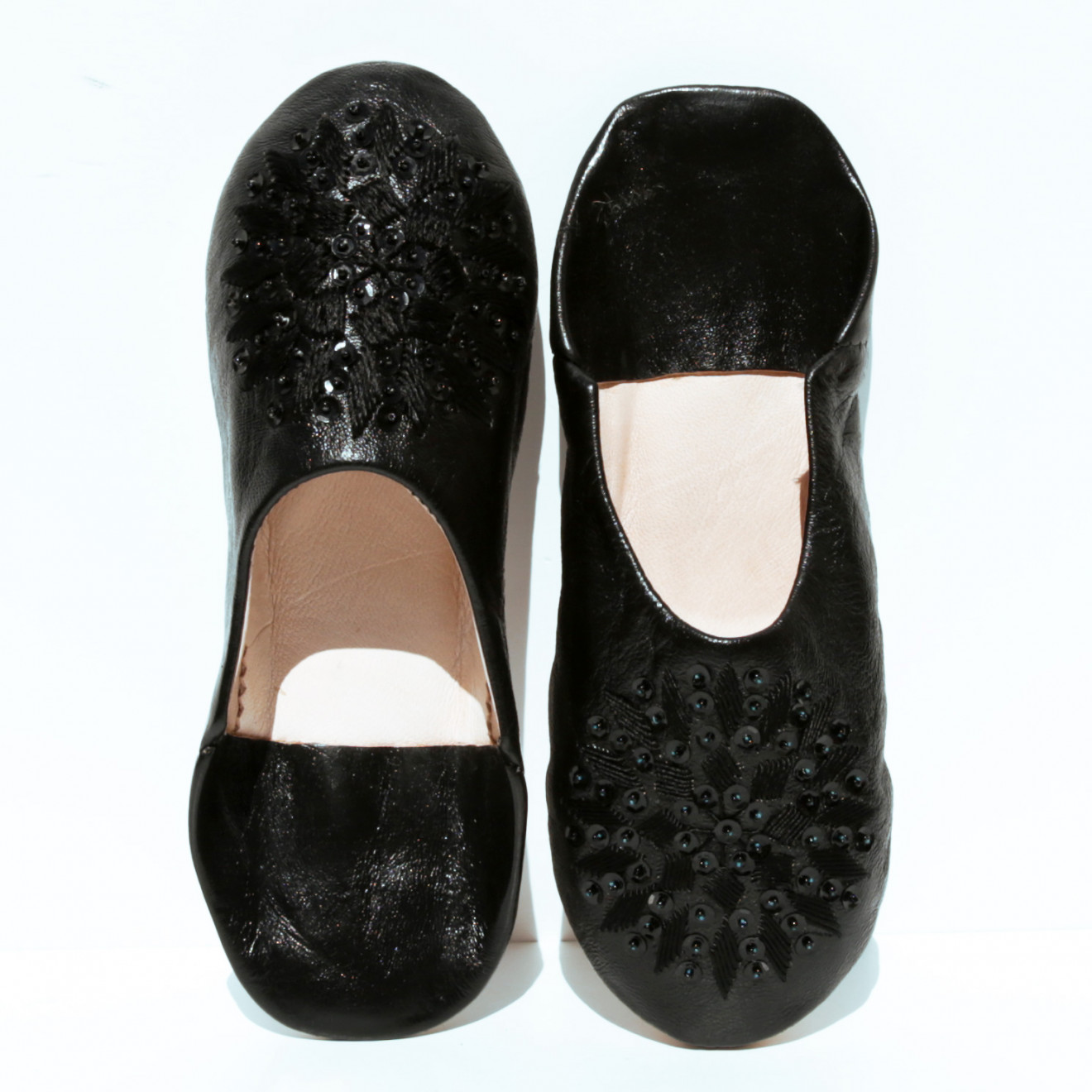 Marokkanische Pailletten Pantoletten MOSONA schwarz