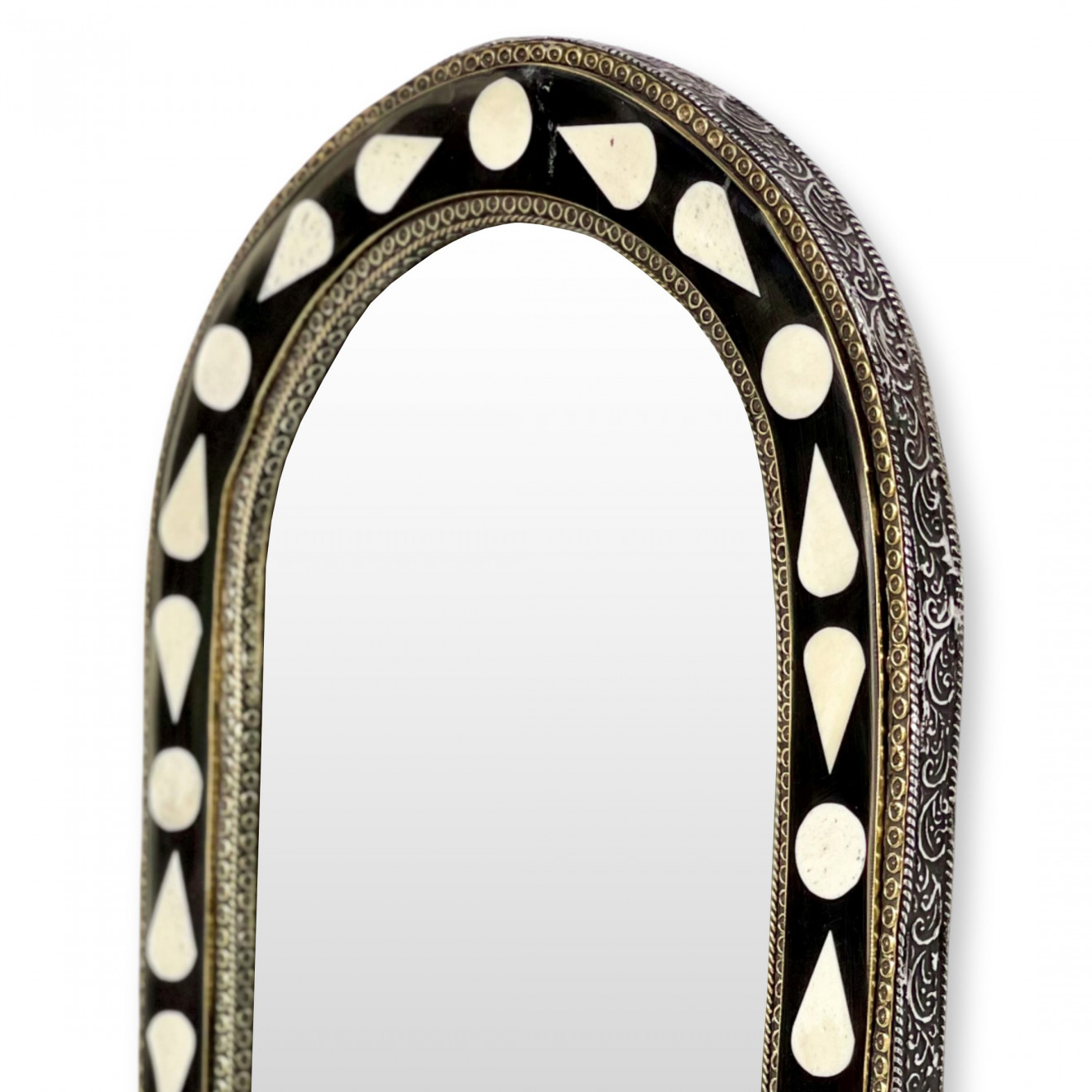 Marokkanische Spiegel HAMID schwarz-weiß
