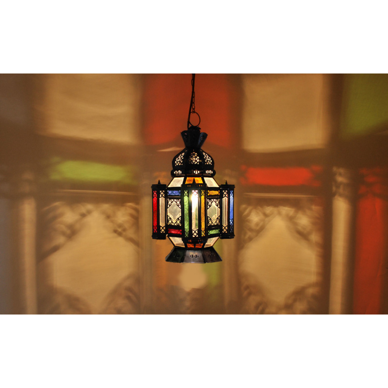 Marokkanische bunte Laterne LUMINA H57CM