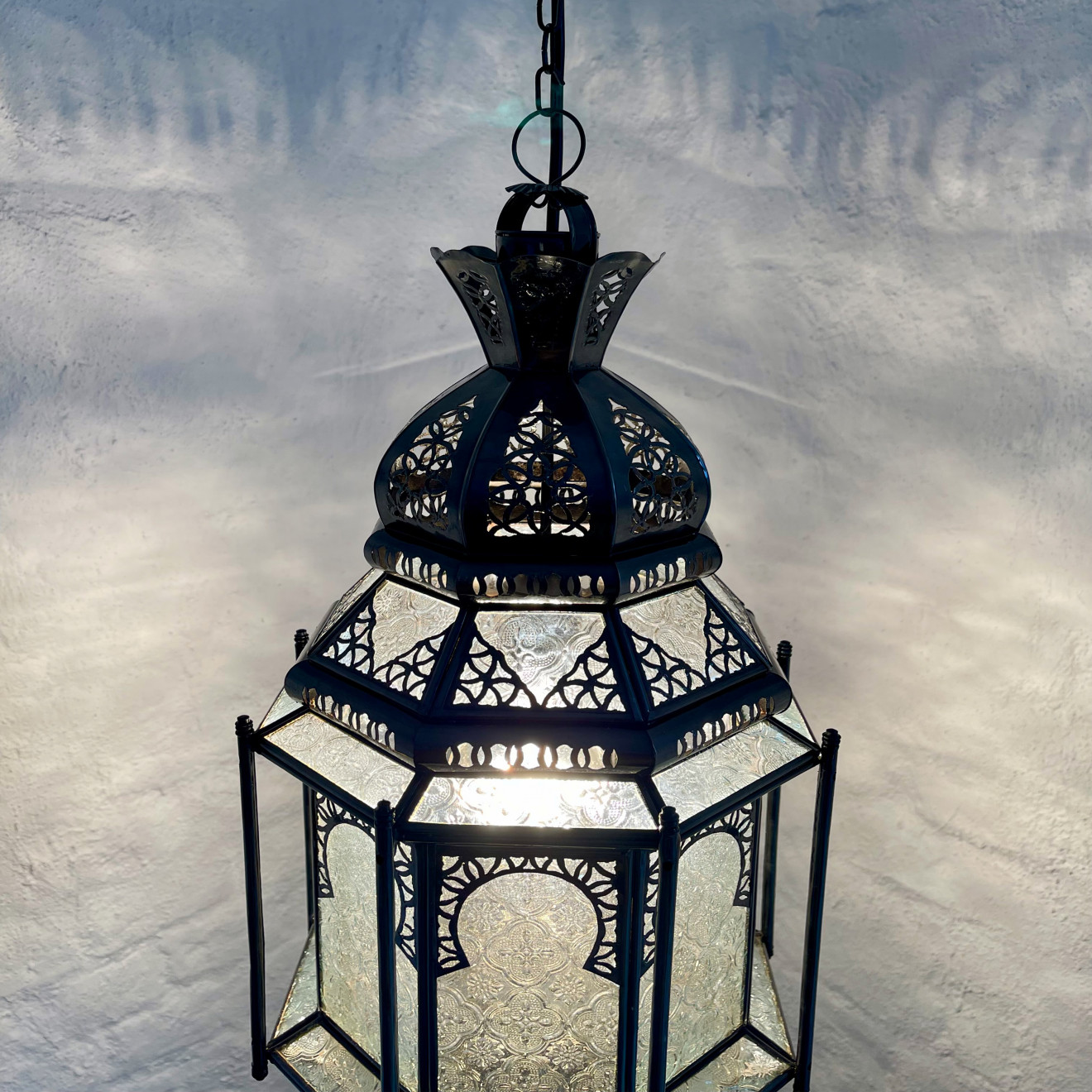 Hängelampe aus Marokko RIAD weiß H75cm