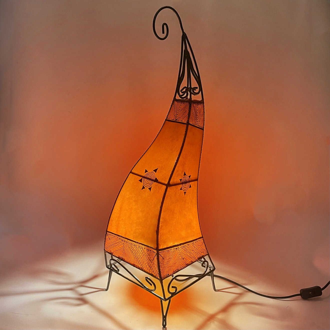 Stehleuchte aus Marokko KANAR H78cm orange