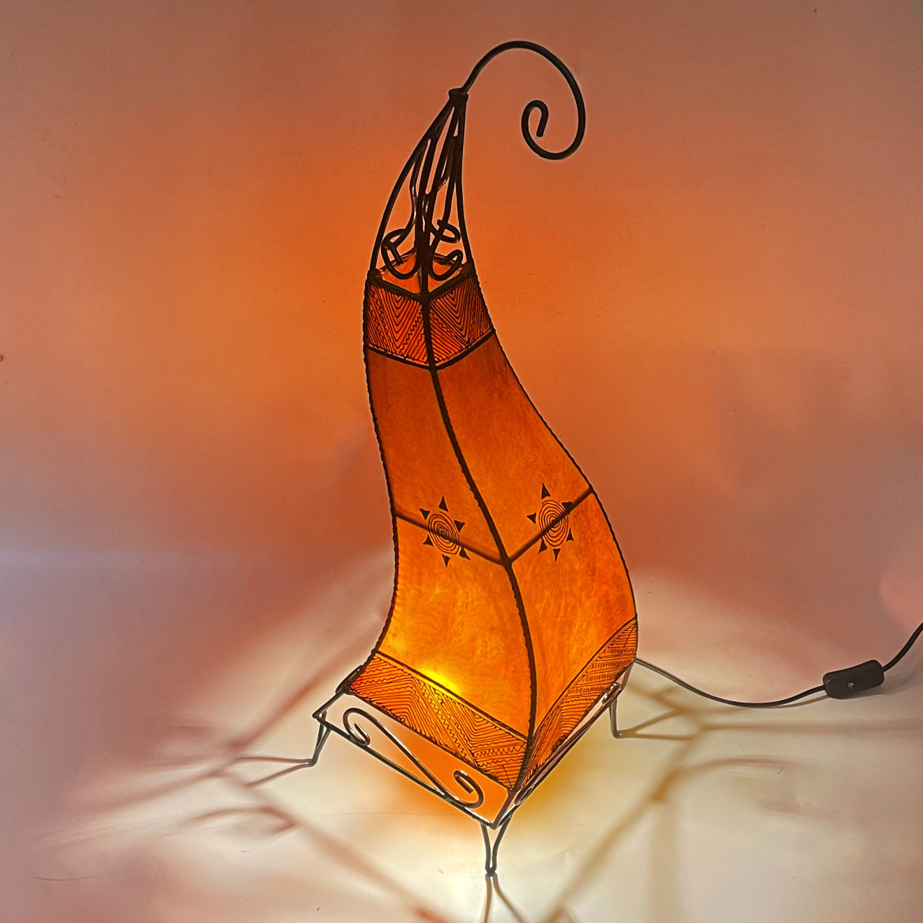 Stehleuchte aus Marokko KANAR H78cm orange