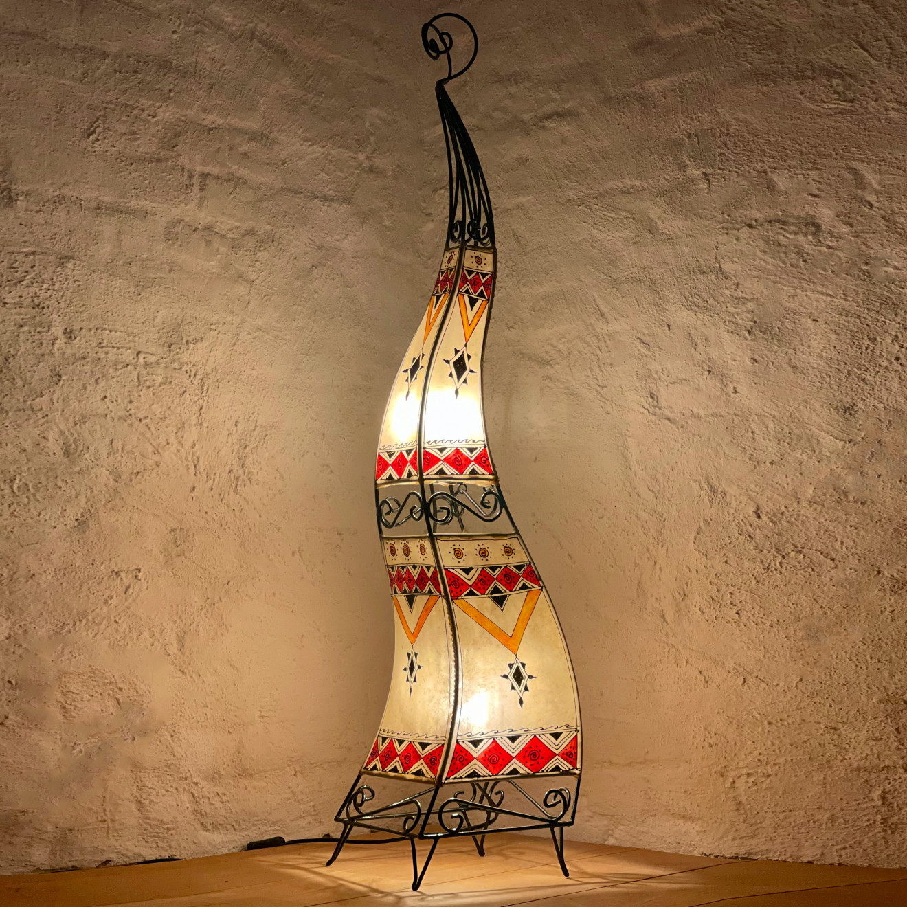 Stehlampe aus Leder CHEVAL H123cm Multi