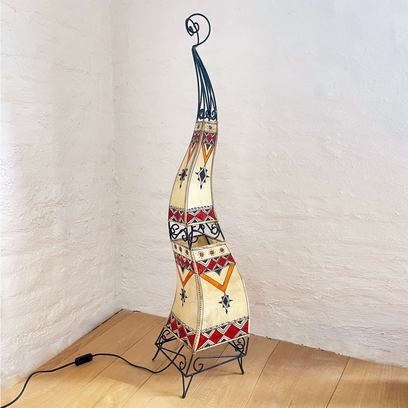 Stehlampe aus Leder CHEVAL H123cm Multi