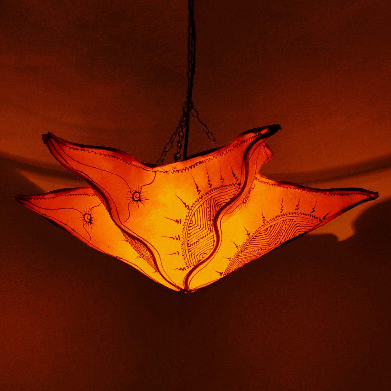 Henna-deckenleuchte SEESTERN 60cm Orange