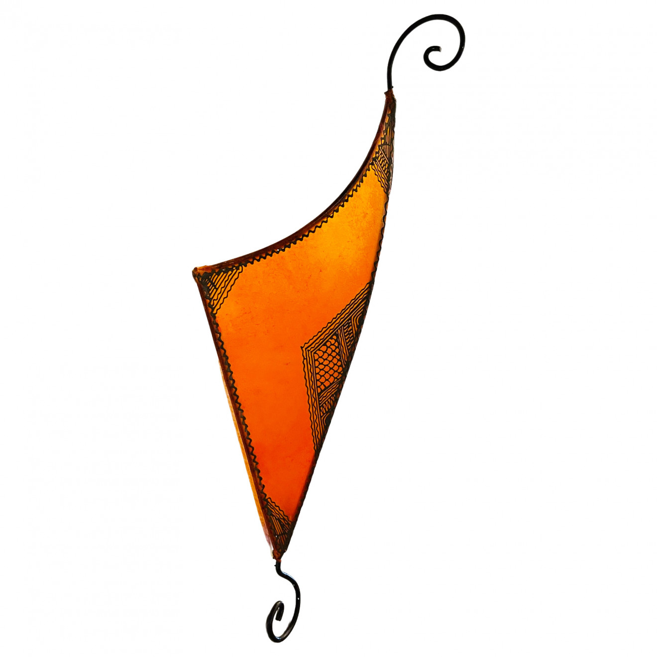 Leder- Wandlampe RICHA orange