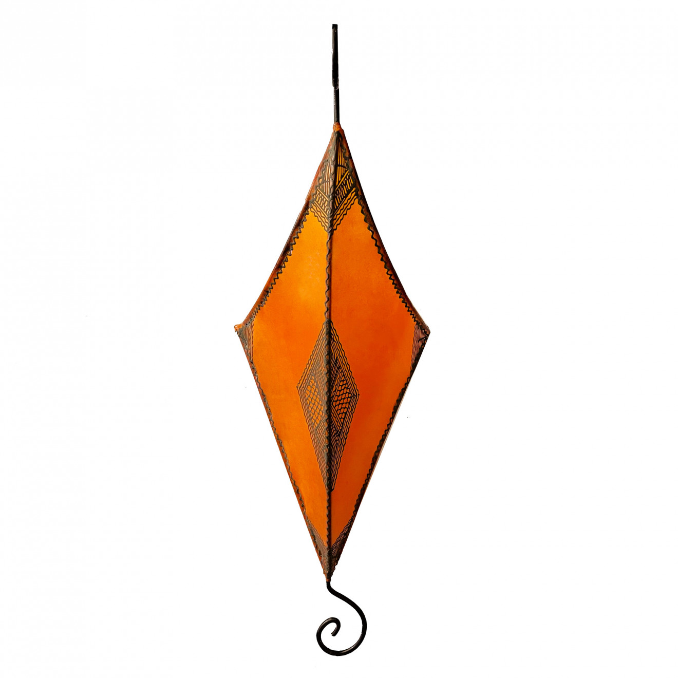 Leder- Wandlampe RICHA orange