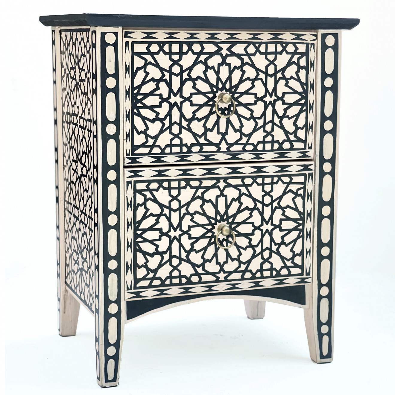 Orientalische Nachtkommode Handbemalt ARABESQ