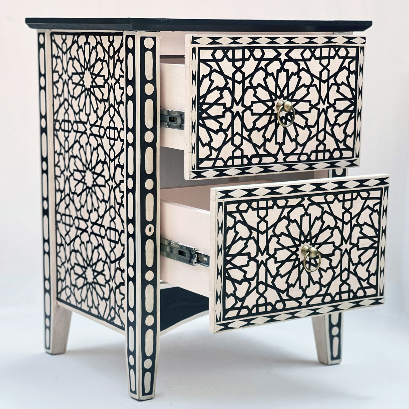 Orientalische Nachtkommode Handbemalt ARABESQ