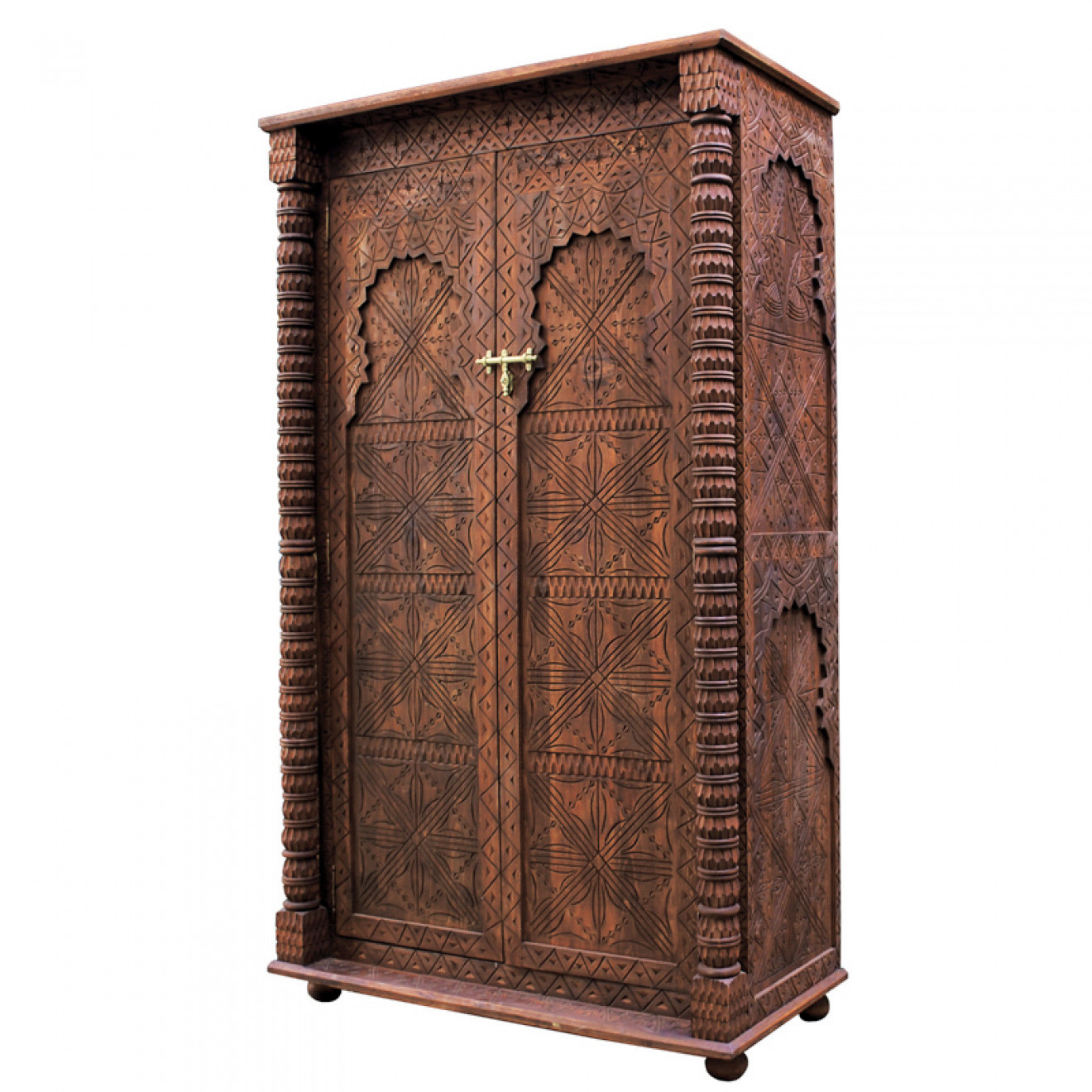 Marokkanischer Schrank Al Bab Cerdernholz Handgeschnitzt
