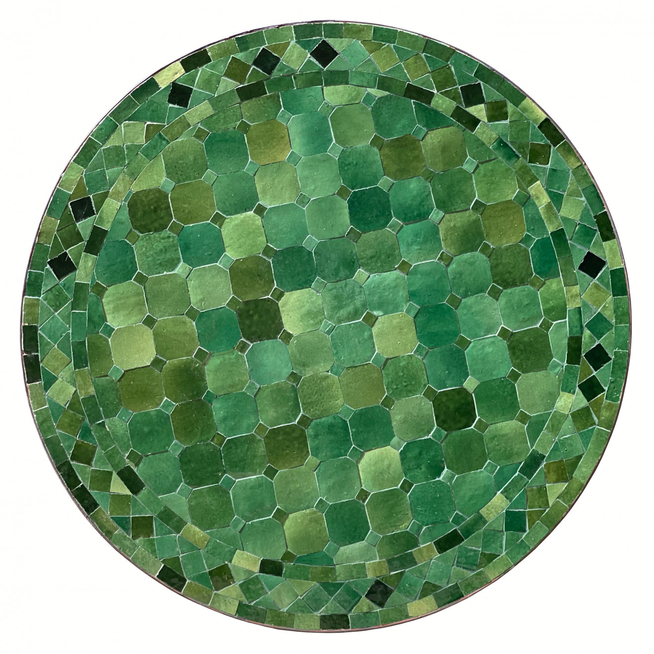 Kacheltisch aus Marokko BIDAK Ø60cm Patchwork-grün
