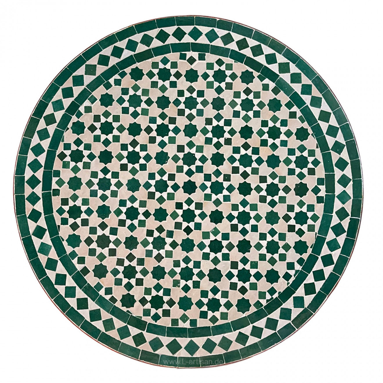 Gartentisch aus Mosaiksteine TARSIA D60cm grün