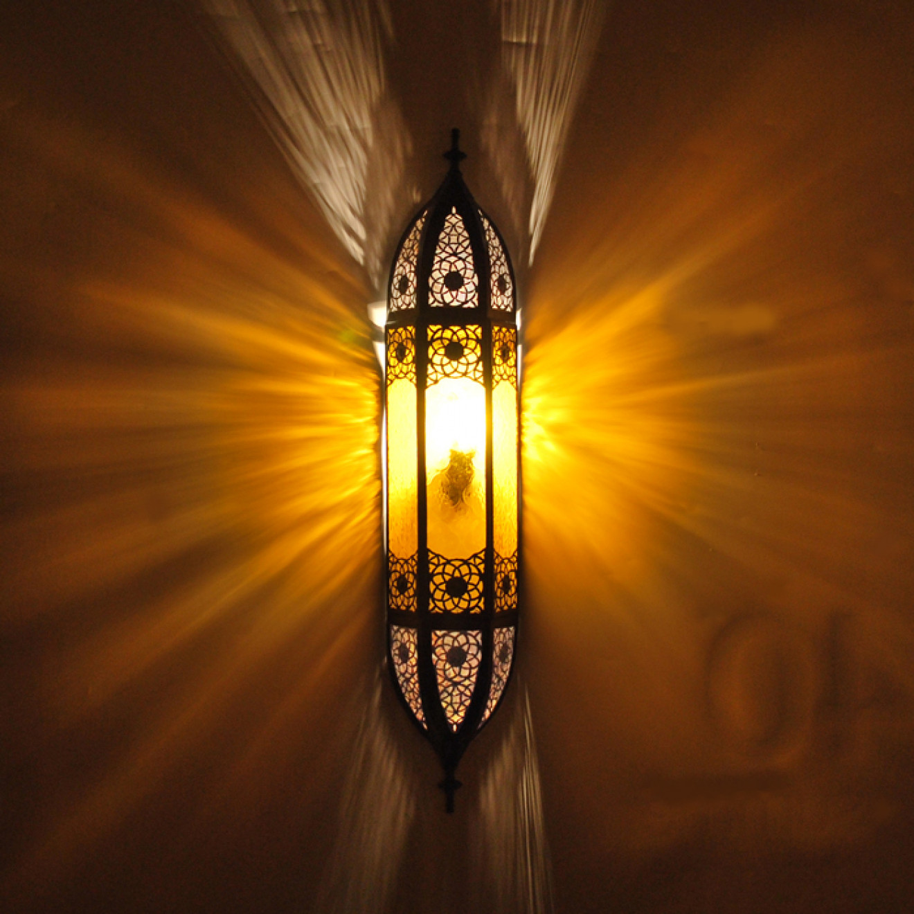 Orientalische Wandlampe aus Glas "Comera" Amber