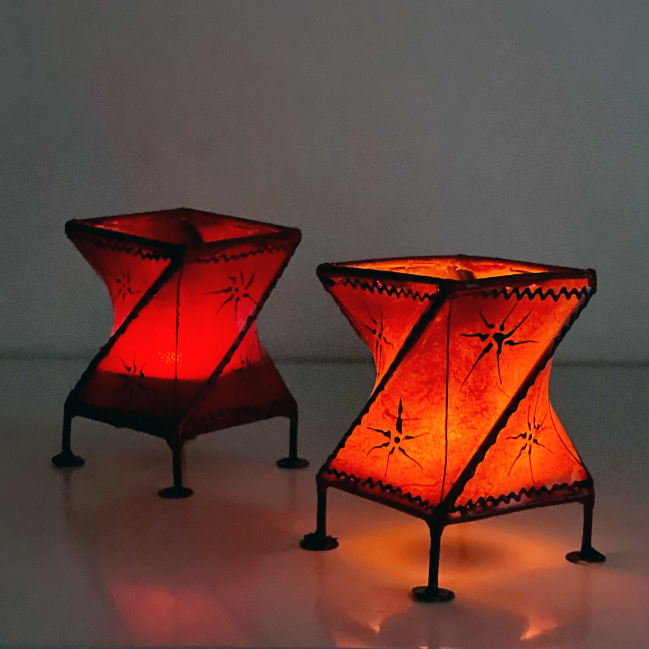 Marokko Teelicht "Croisè" orange