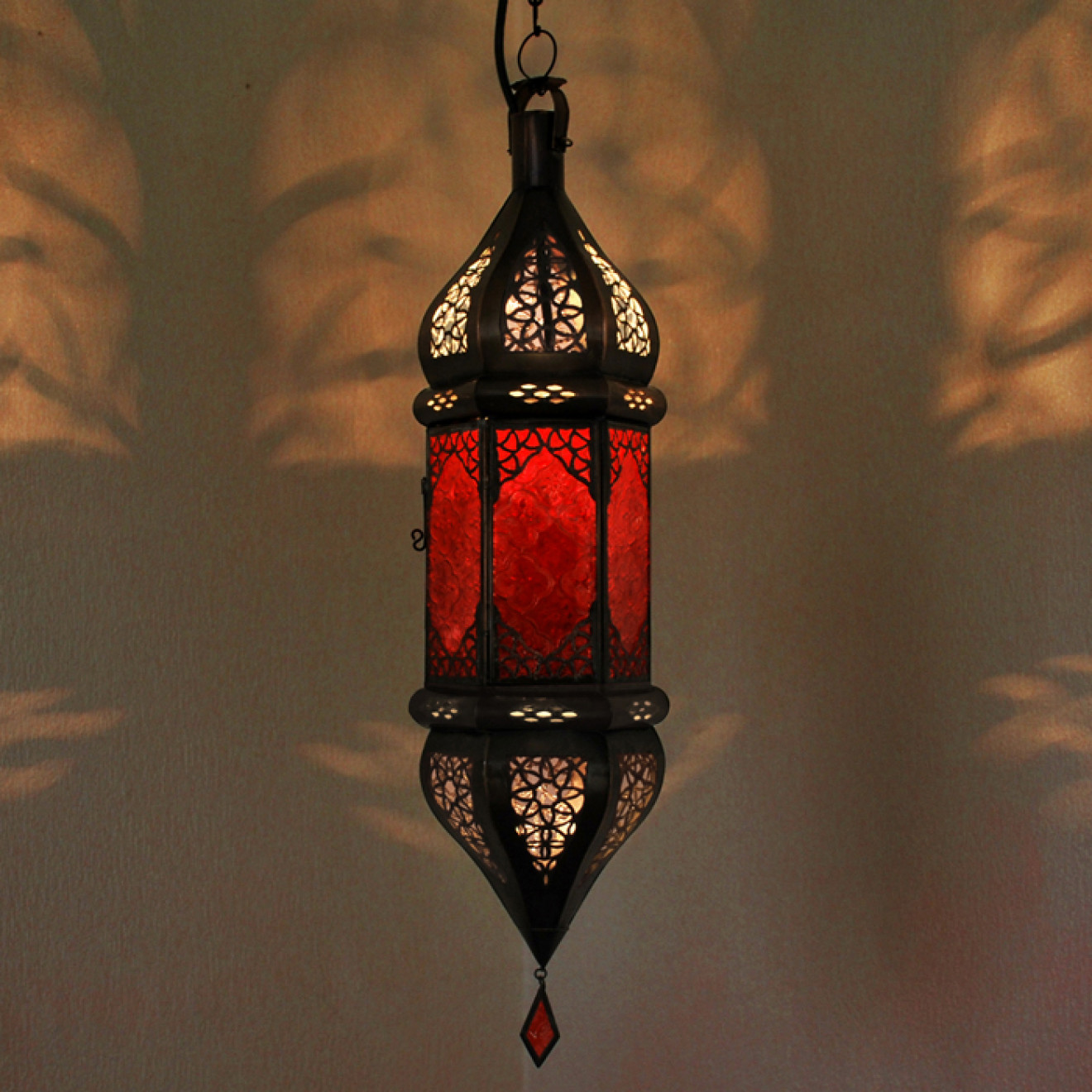 Orientalische Deckenleuchte SULTANA rot