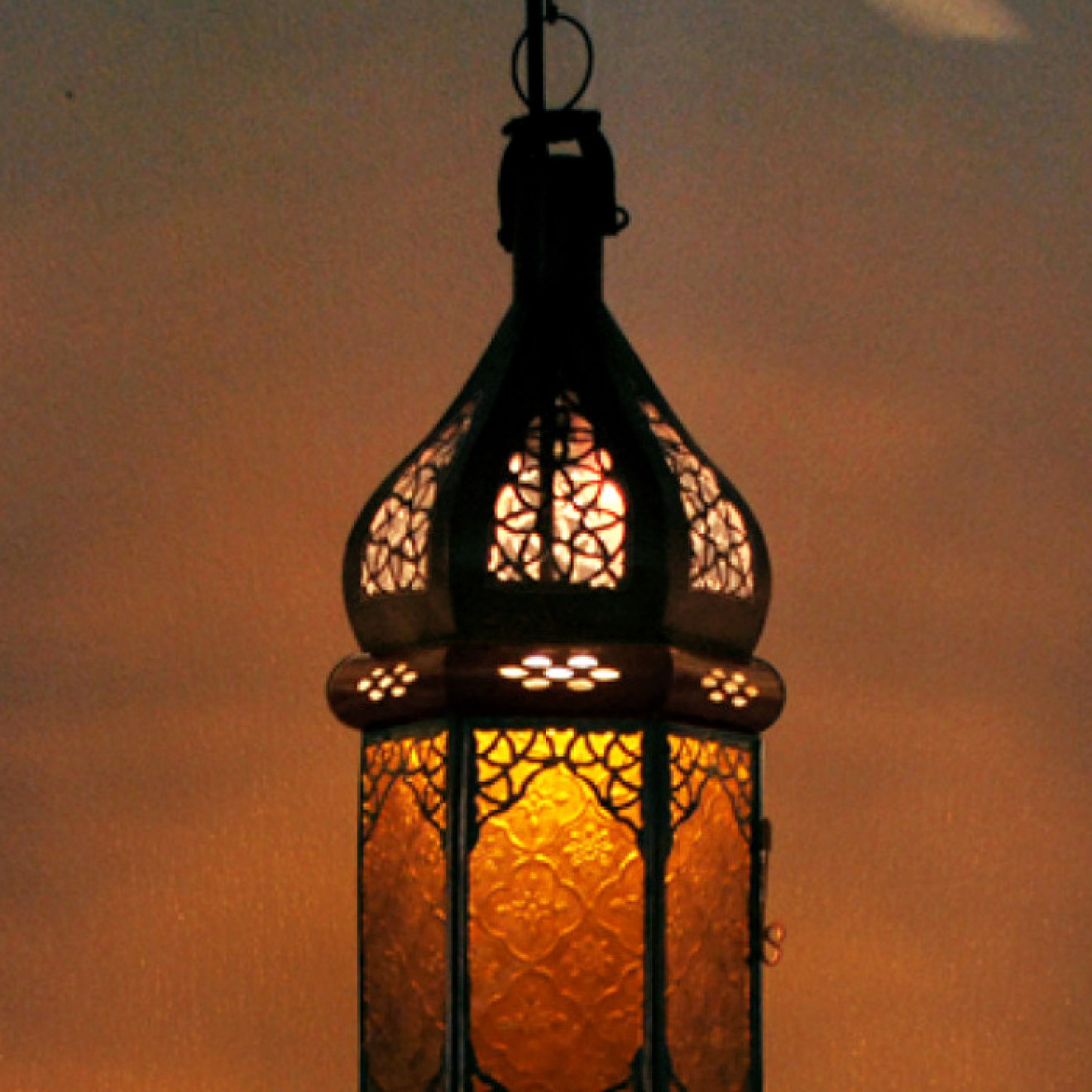 Marokkanische Lampe SULTANA Amber H60cm