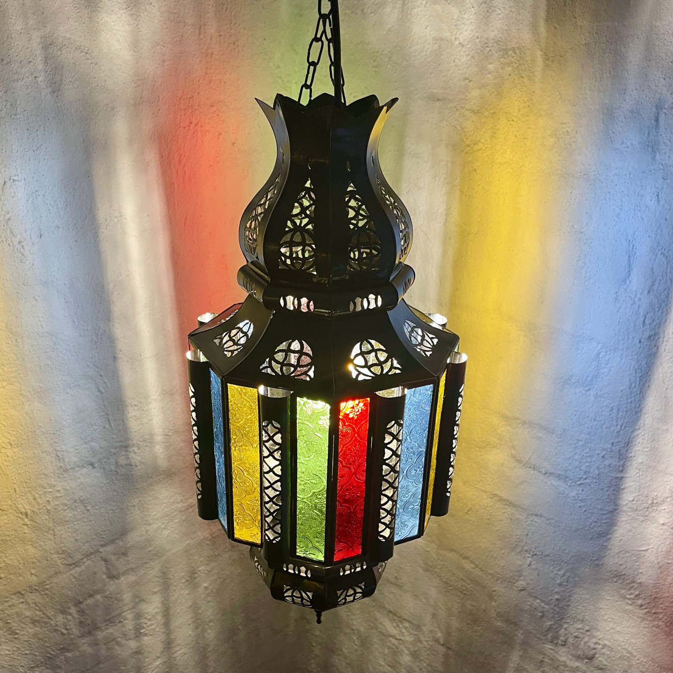 Arabische Hängeleuchte TIZA Bunt H55cm