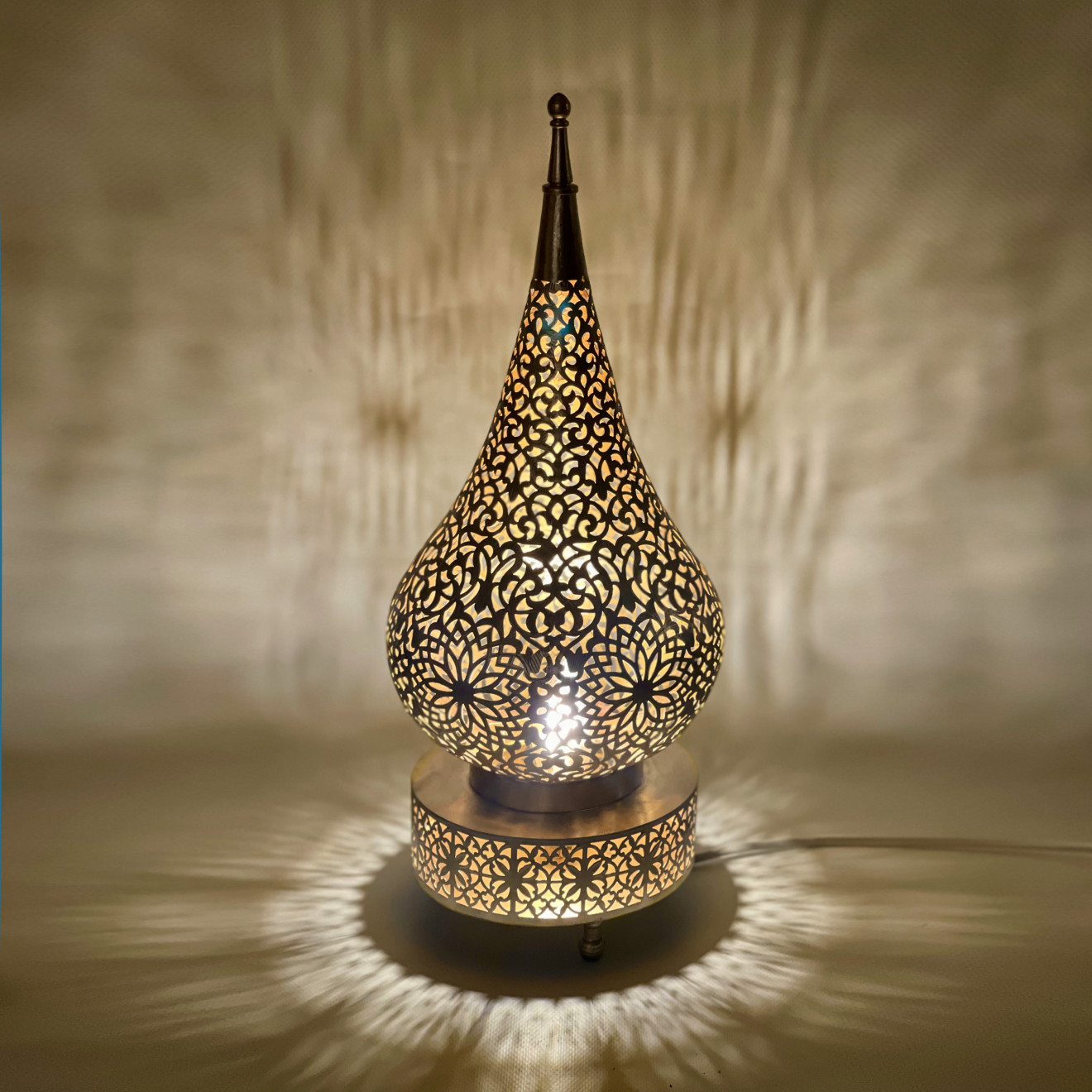 Marokkanische Tischleuchte aus Messing FESI H 45cm