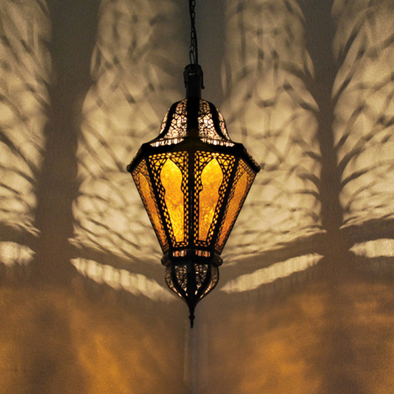 Orientalische Hängelaterne "Balota-1" Amber