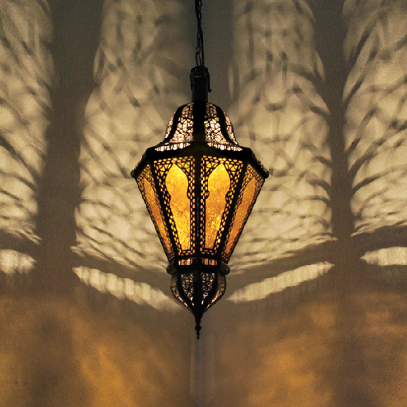 Orientalische Hängelaterne "Balota-1" Amber