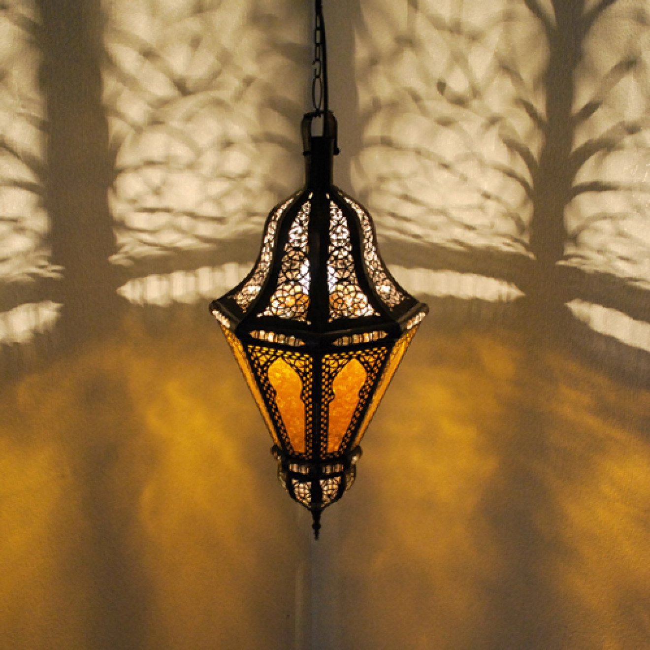 Orientalische Hängelaterne "Balota-1" Amber