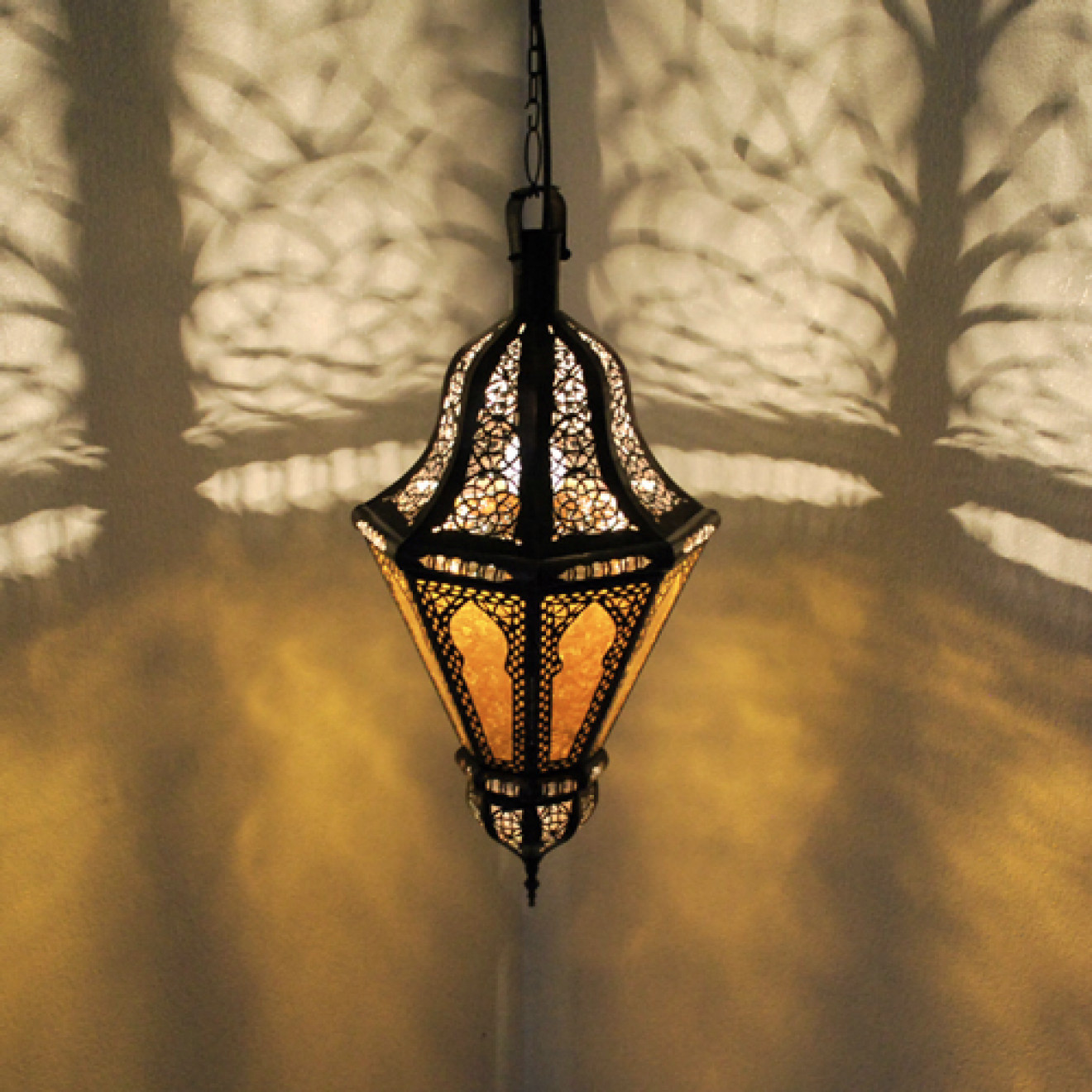 Orientalische Hängelaterne "Balota-1" Amber