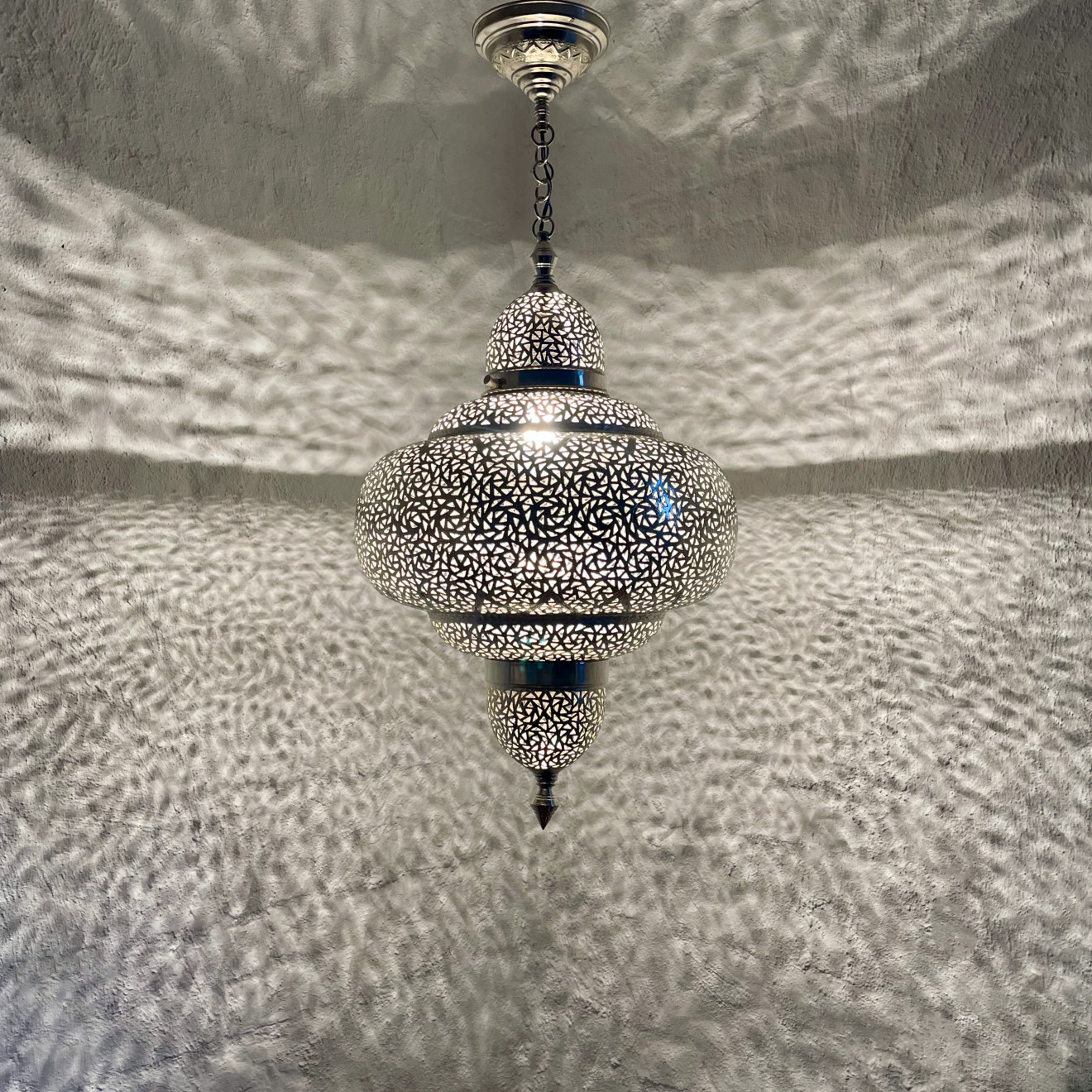 Hängelampe aus Marokko TROMBA silber