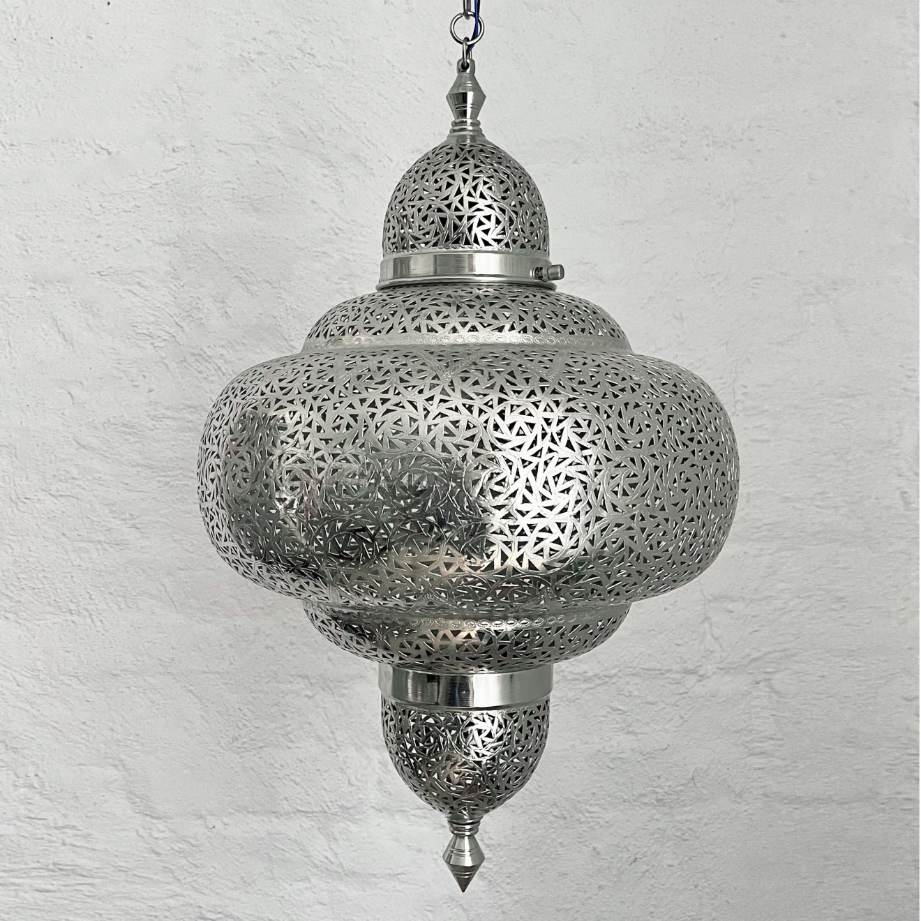 Hängelampe aus Marokko TROMBA silber