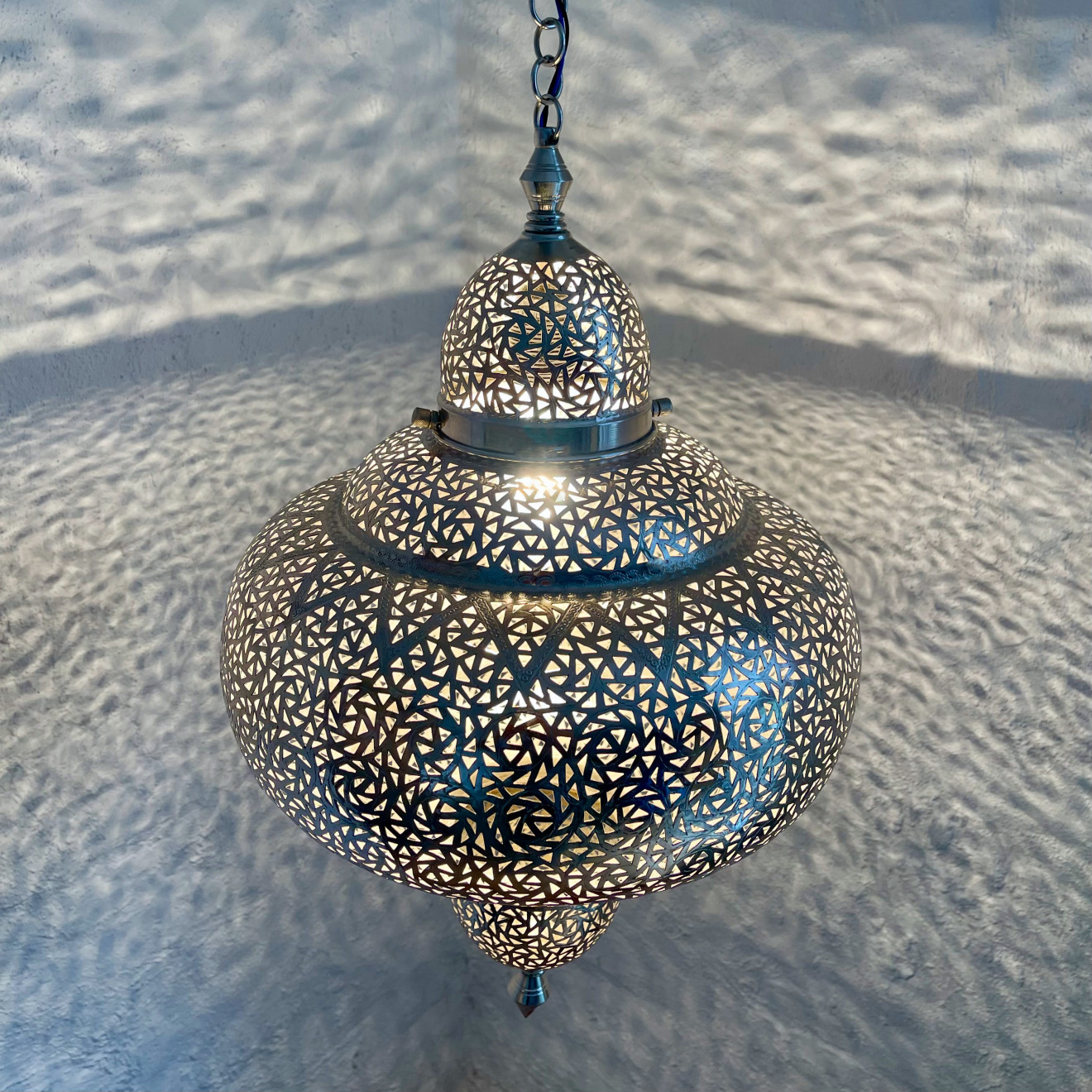 Hängelampe aus Marokko TROMBA silber