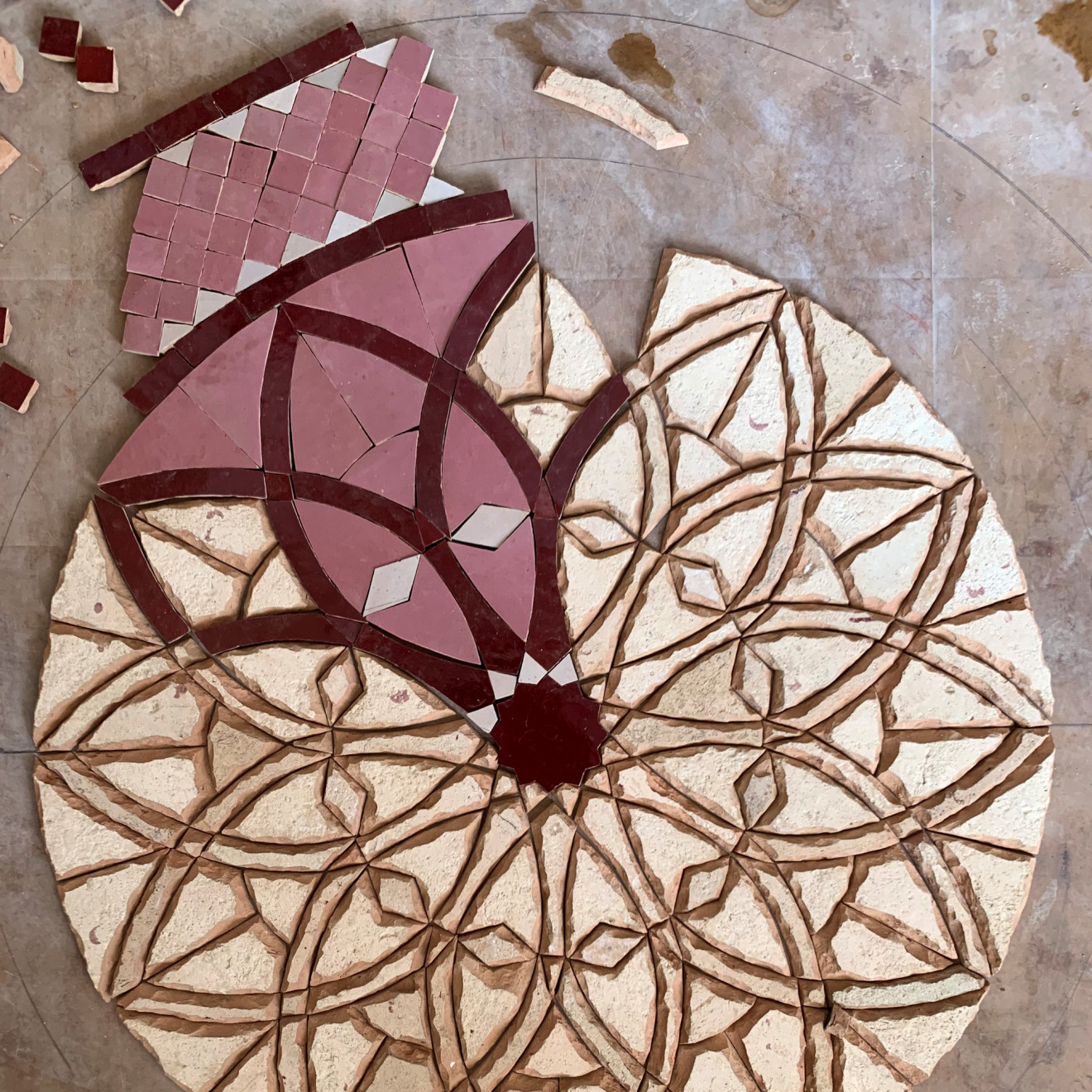 Runder Mosaiktisch MOSA_ROSA Ø 100cm