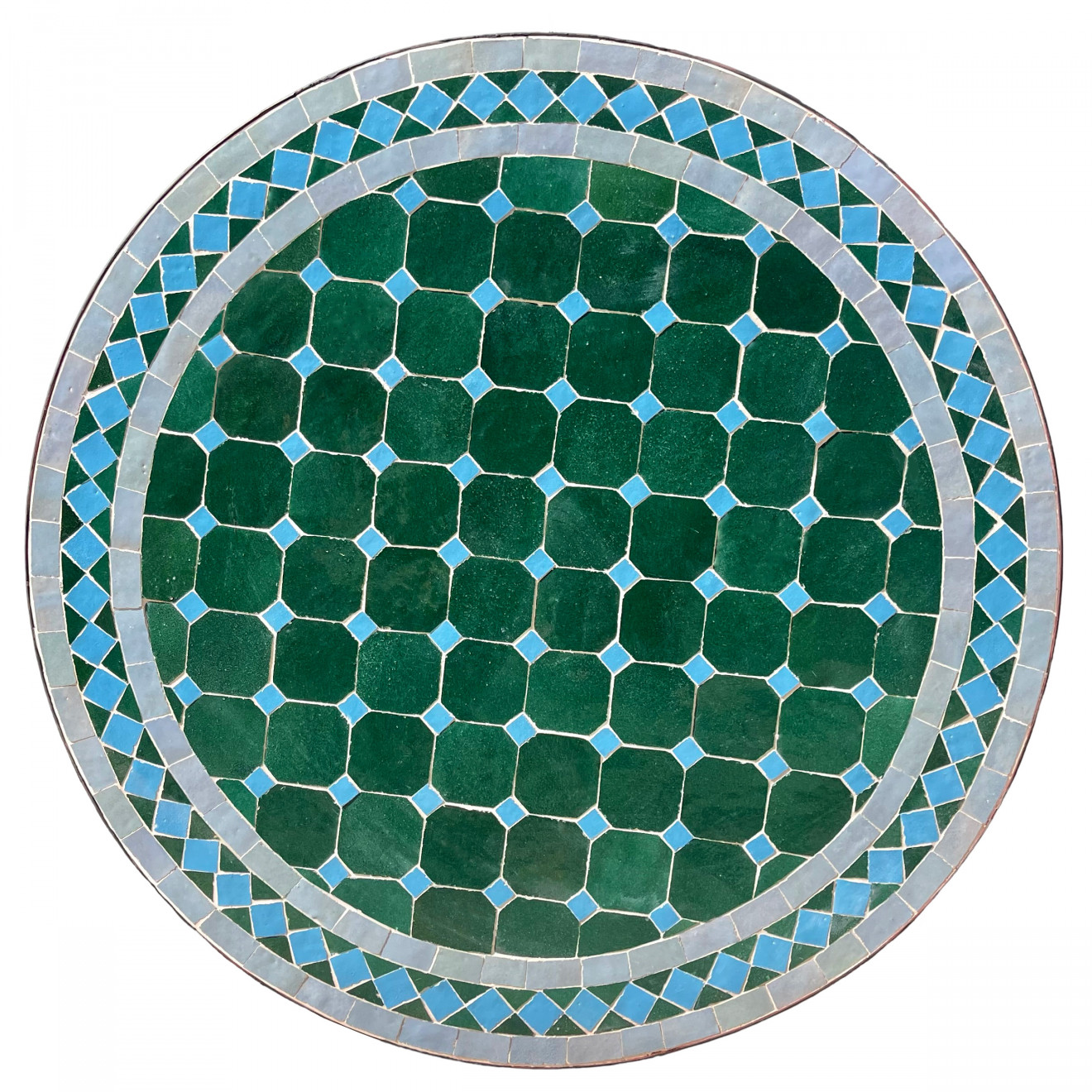 Bistrotisch aus Mosaik MDADI Grün - blau D 60 cm
