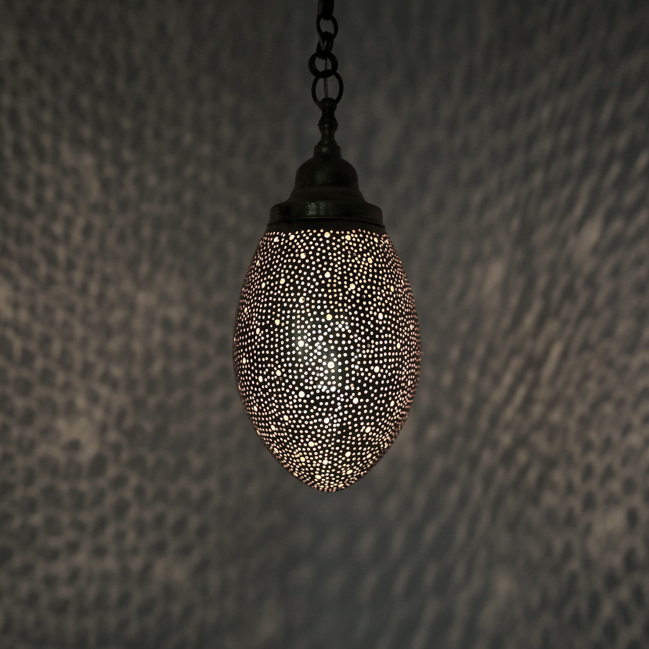 Marokkanische Hängelampe BAIDA aus Messing