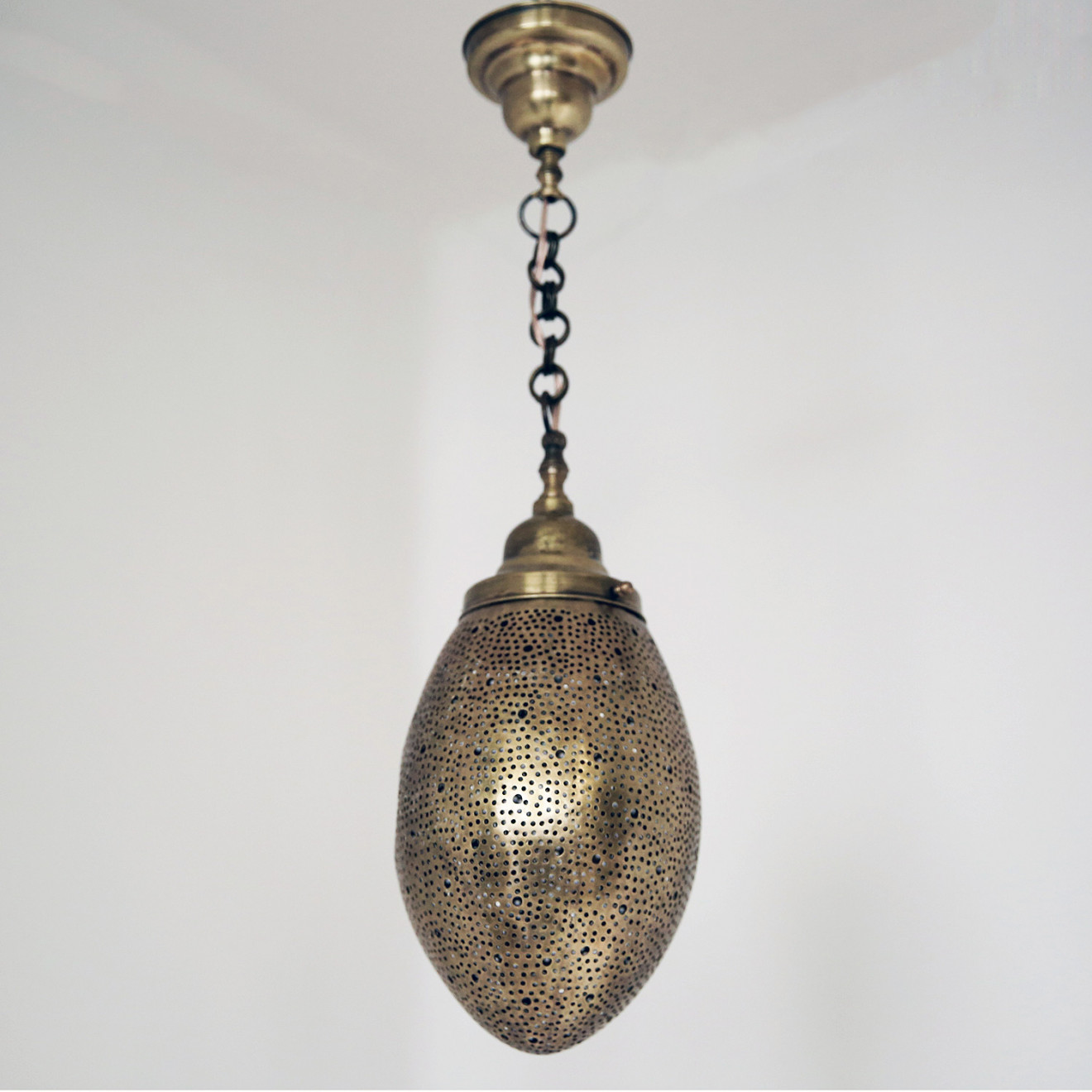 Marokkanische Hängelampe BAIDA aus Messing