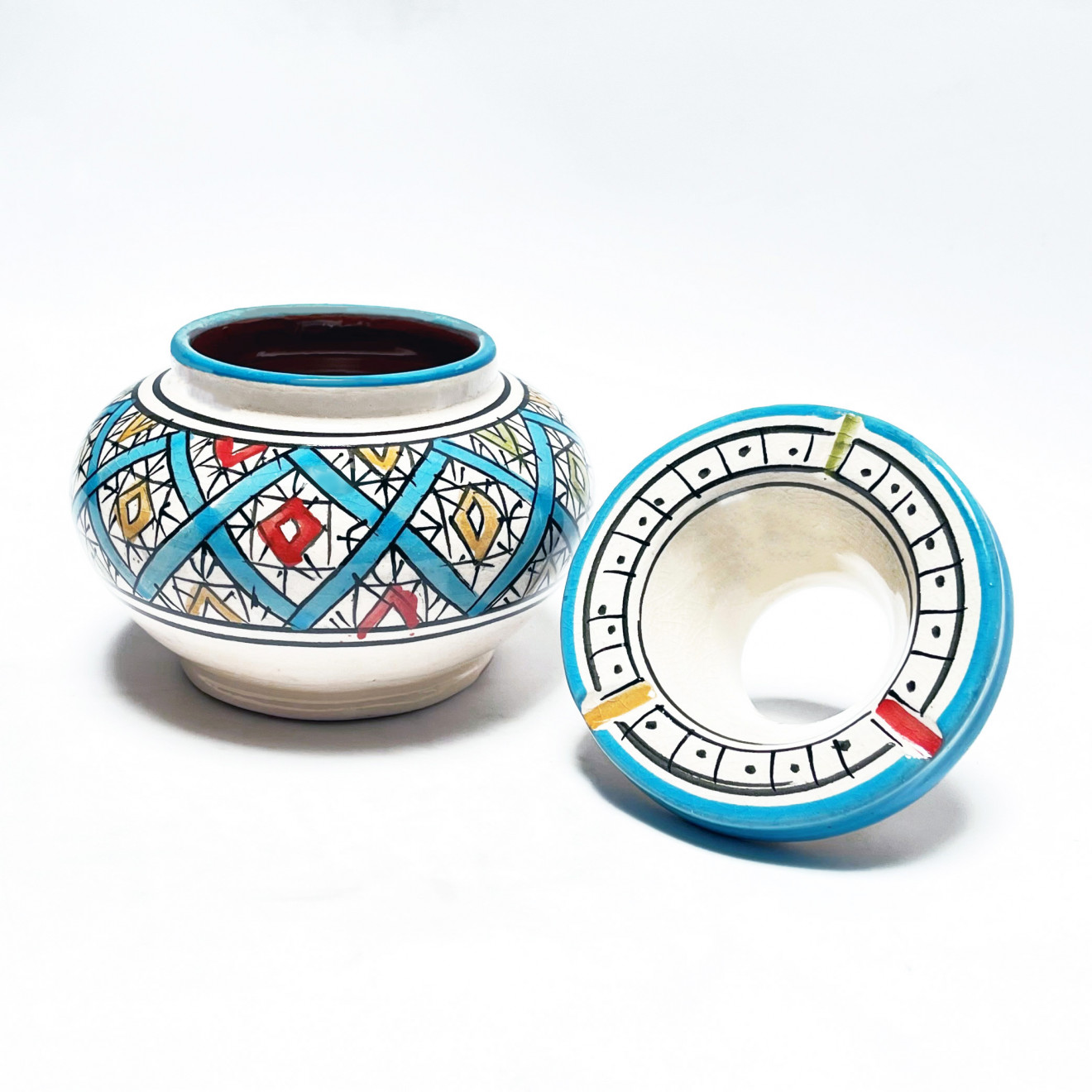 Aschenbecher aus Keramik Türkis Ø 12 cm