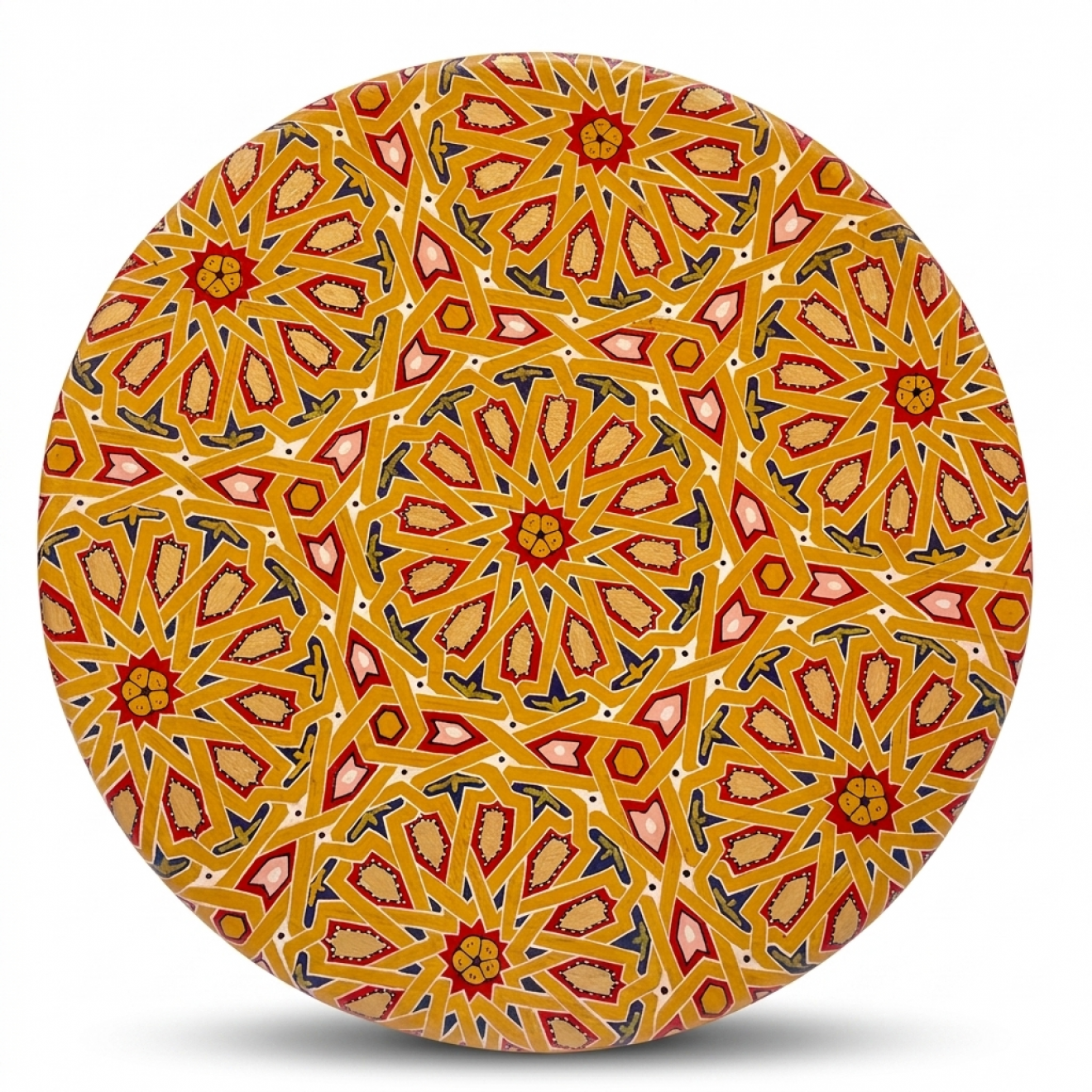 Orientalischer Handbemalter niedriger Teetisch MIDA rot