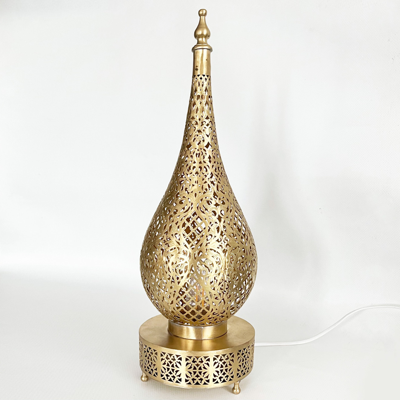 Marokkanische Tischleuchte TILILA aus Messing H 45cm