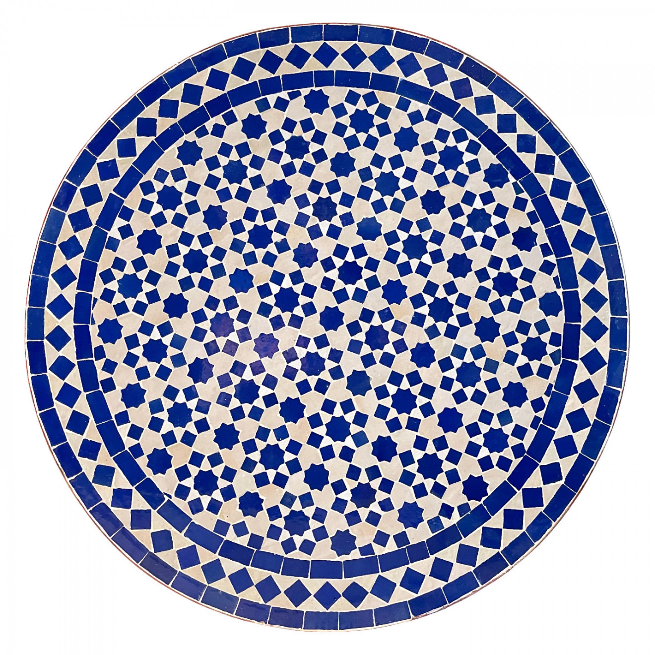 Marokkanischer Mosaiktisch TARSIA blau D60cm