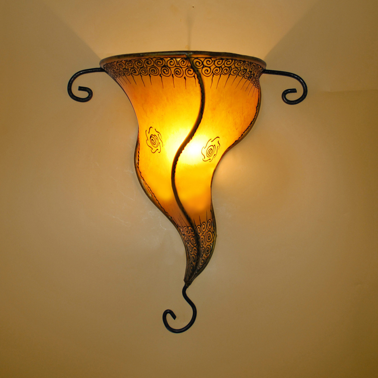 Orientalische Wandlampe GARN gelb