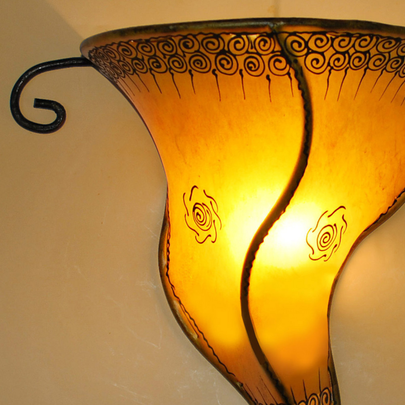 Orientalische Wandlampe GARN gelb