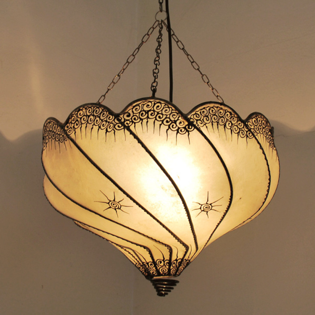 Marokkanische Lederlampe GOLLA Natur