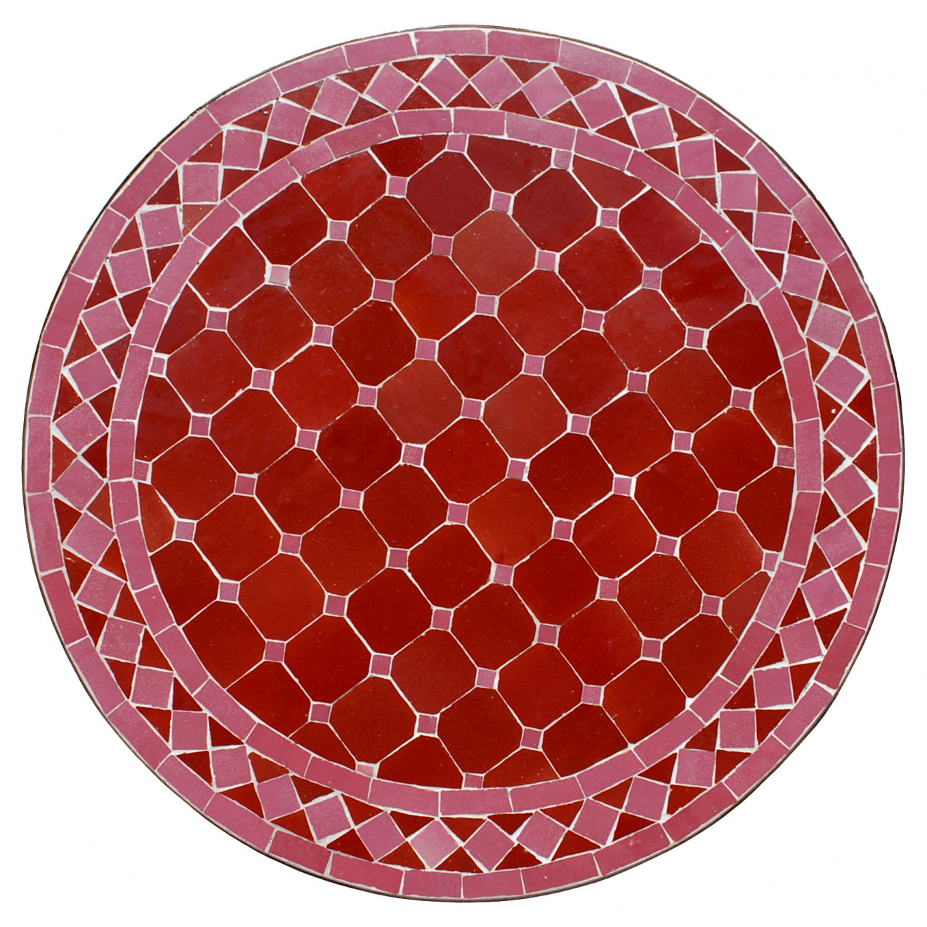 Mosaiktisch aus Marokko bordeaux-rosa Ø60cm