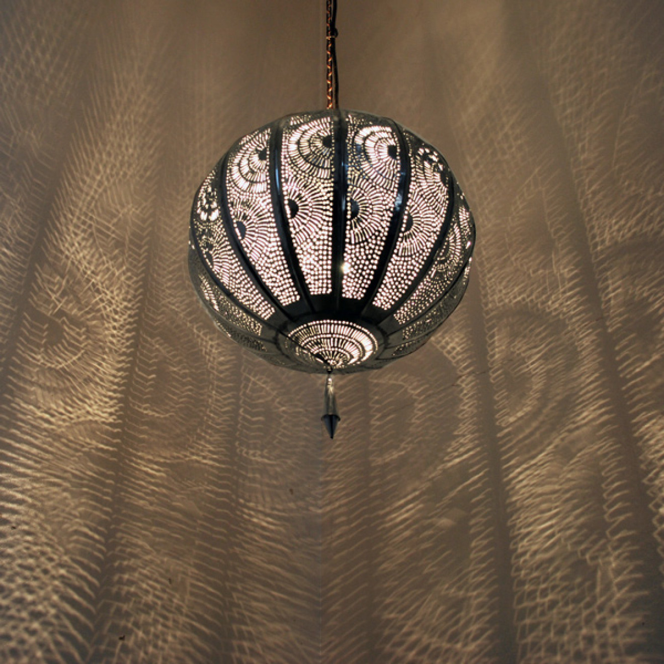 Orientalische Deckenleuchte "Kora_Kazdir_K_2" Silber