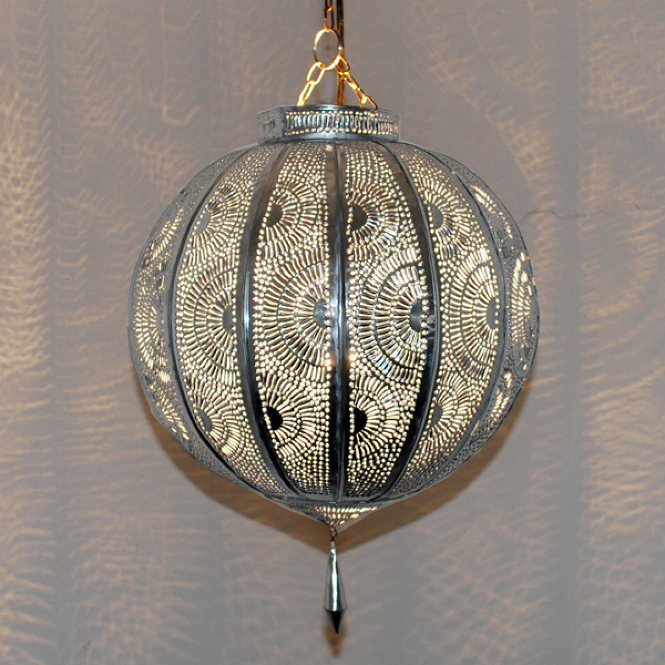 Orientalische Deckenleuchte "Kora_Kazdir_K_2" Silber