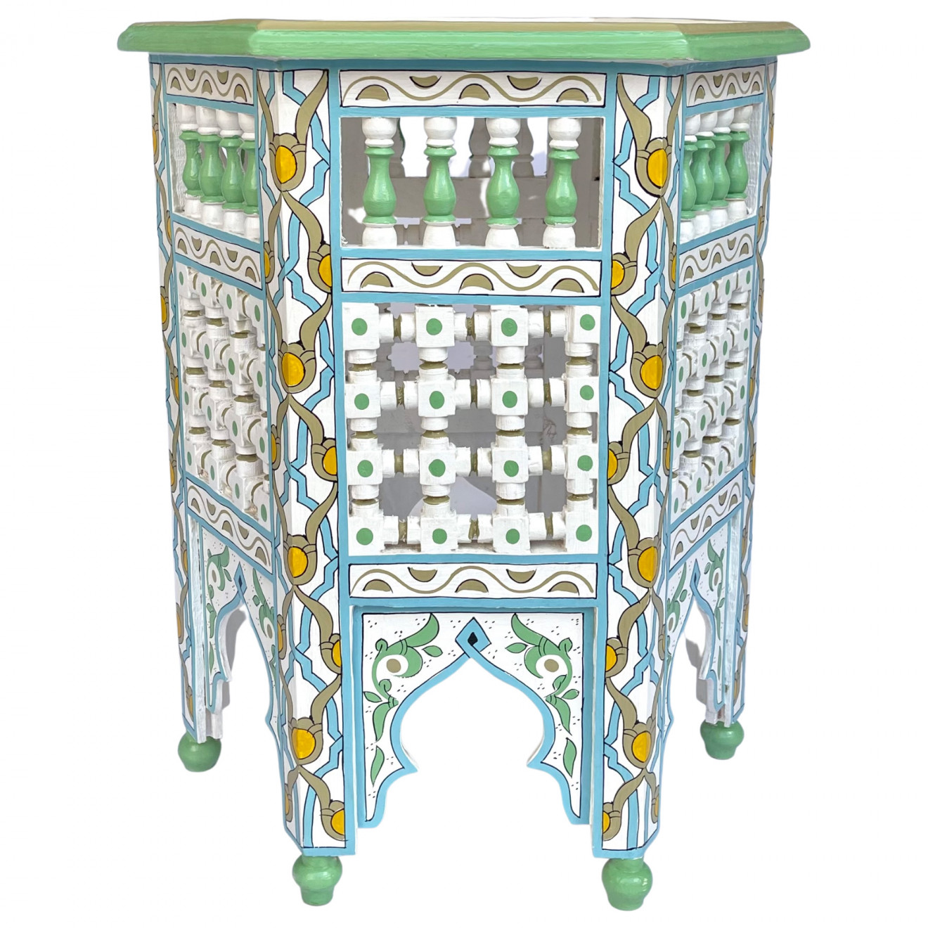 Holz Teetisch Handbemalt MINA