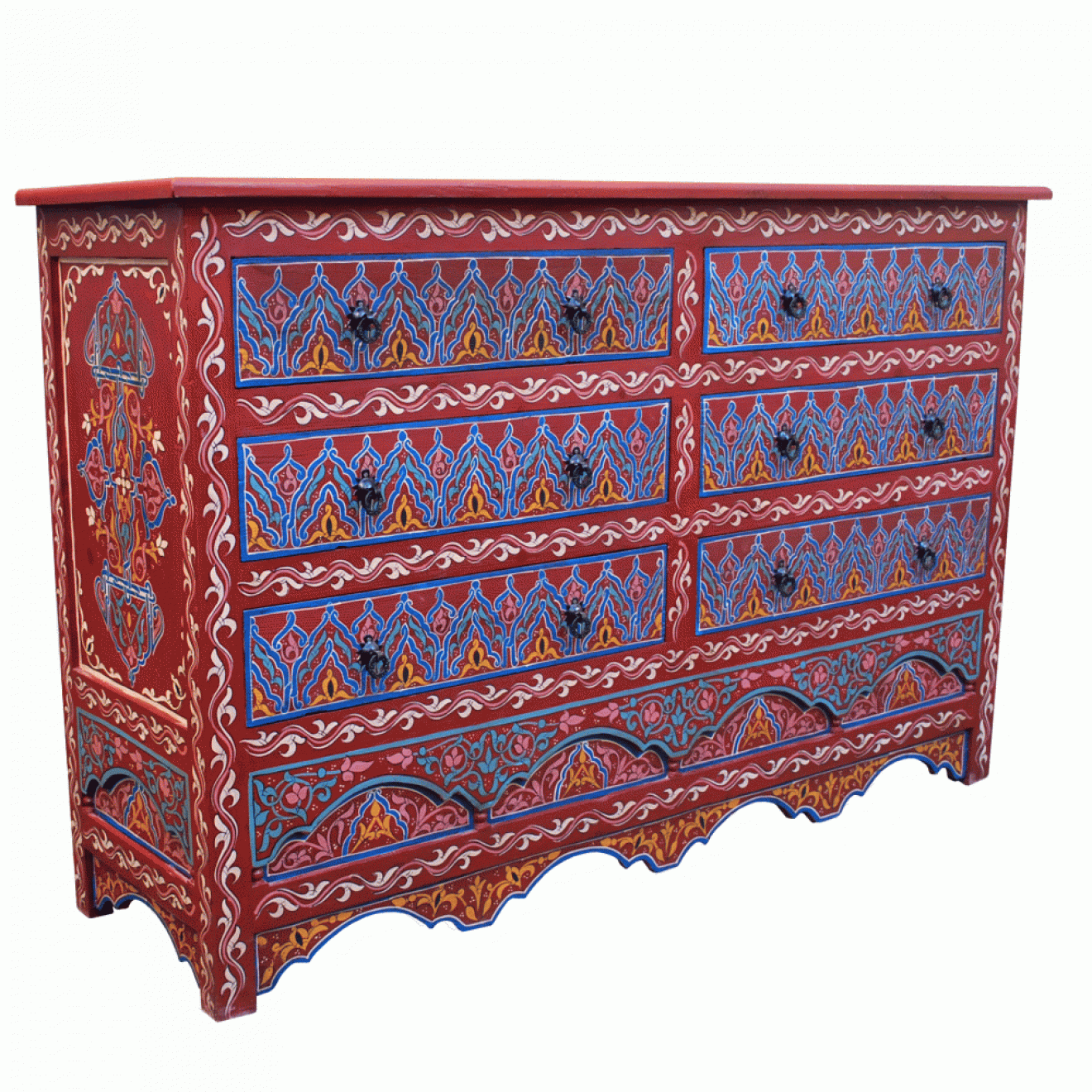 Arabischer Schrank "Hamri" handbemalt H106cm Arabischer Schrank "Hamri" handbemalt H106cm