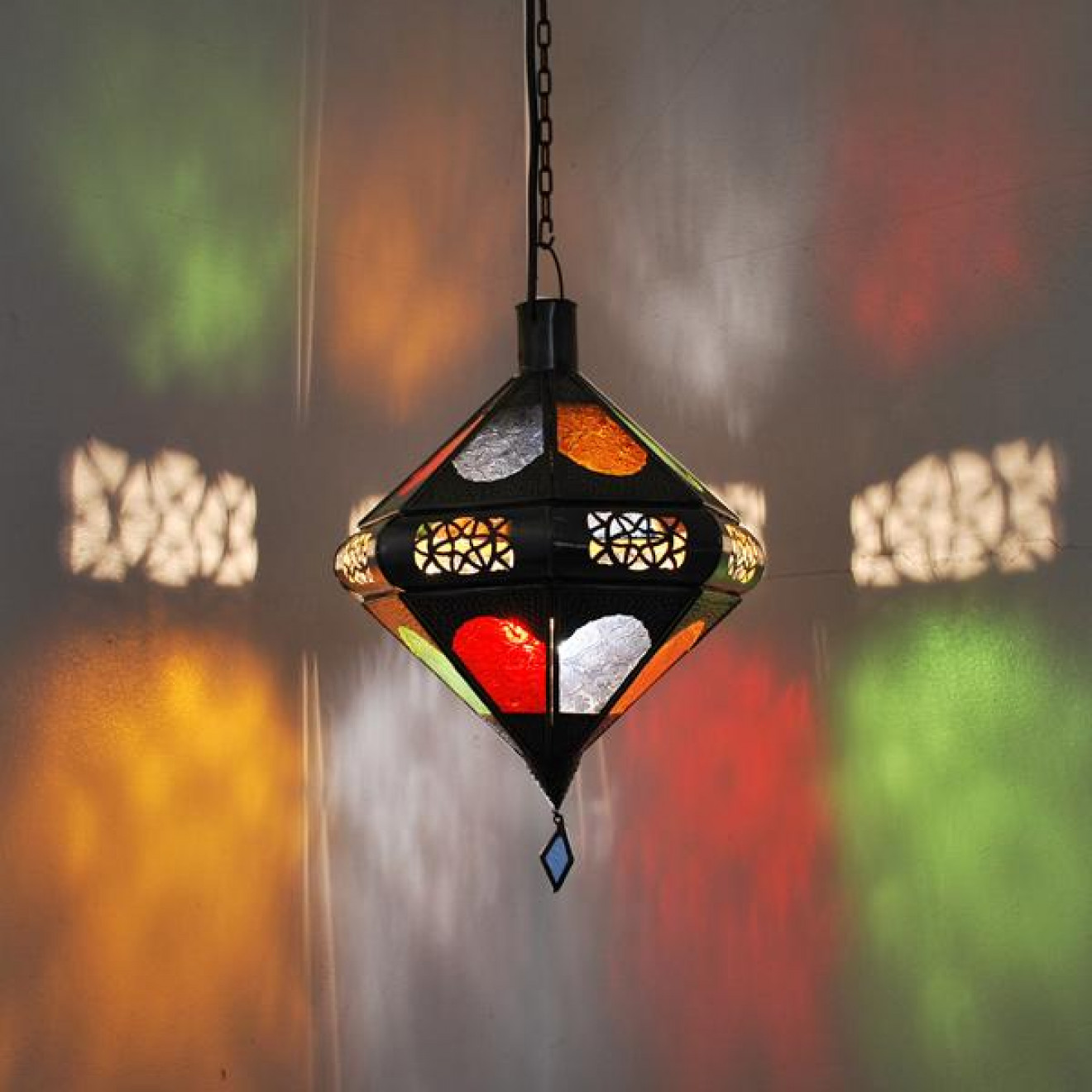 Marokkanische Hängeleuchte "Toupie 1" Multi