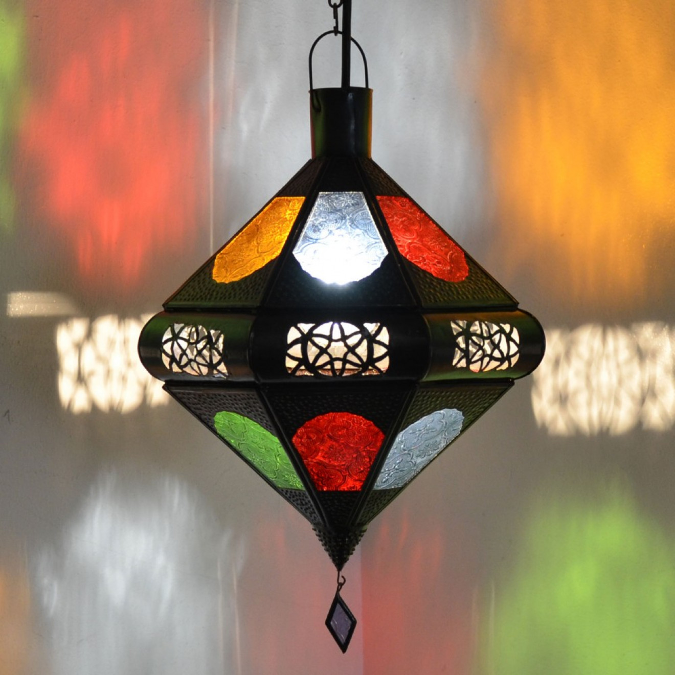Marokkanische Hängeleuchte "Toupie 1" Multi