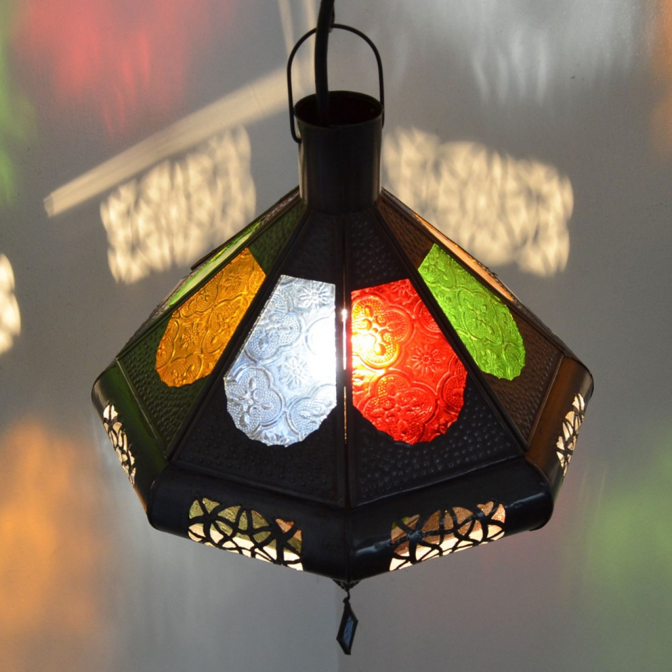 Marokkanische Hängeleuchte "Toupie 1" Multi