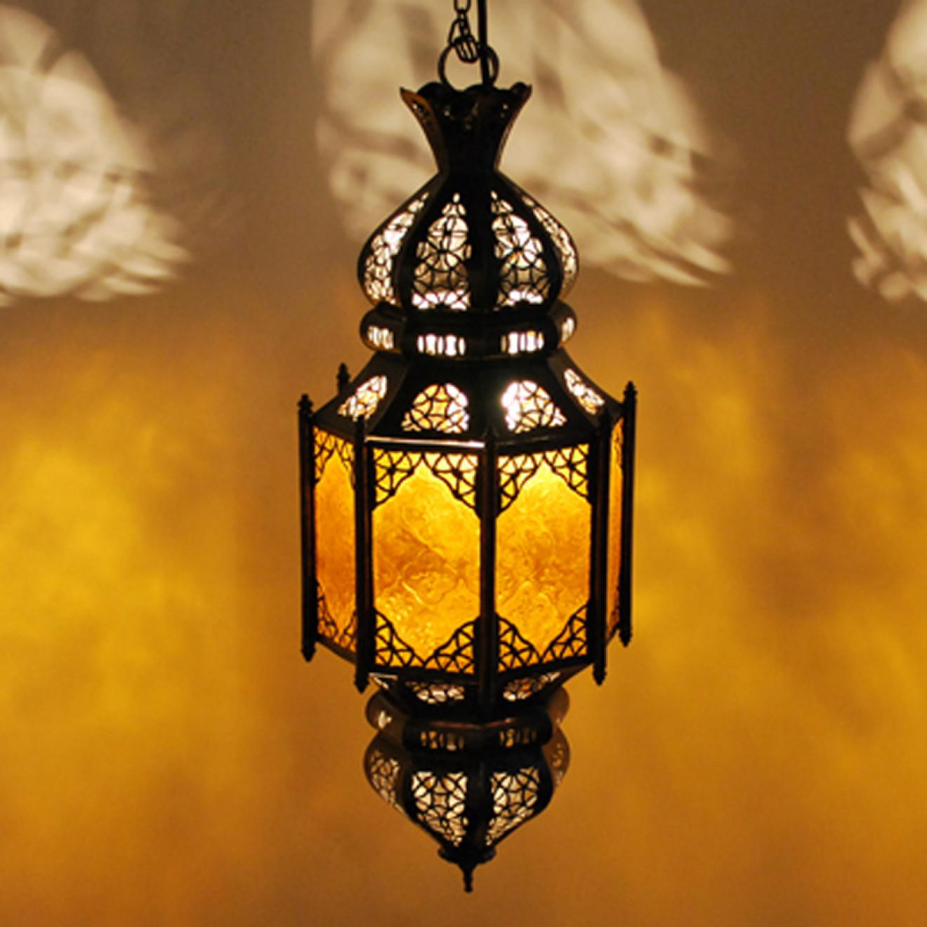 Arabische Hängeleuchte Lafna Amber